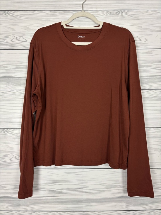 Quince Tops - Quince cotton modal long sleeve brown relaxed T-shirt size large